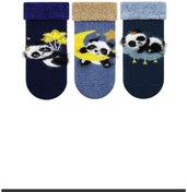 Resim Veraye socks Panda Desenli Baskılı Havlu Erkek Bebek Çorabı 