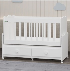 Resim Elegant Beşik Ve Yıldız 4 Kapaklı Dolap - Beyaz Beyaz 