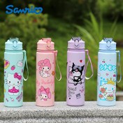 Resim Sanrio for kuromi ve for my melody Karikatür Anime Pop-Up Pipetli Su Şişesi, Taşıma Kayışı ile, 800ml, Düşmeye Karşı Tasarım 