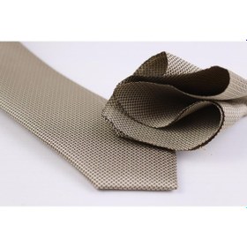 Resim Demfashion Özel Desenli Kravat Mendil Seti - Kahverengi (533049249) Kahverengi 