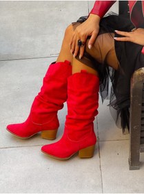 Resim irmona Terry Kırmızı Dana Süet Körüklü Dallas Çizme 