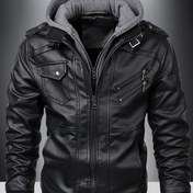 Resim Erkekler için Rahat Kapüşonlu Tam Fermuarlı Kışlık Ceket - Bol Kesim Sıcak Tutan Mont, Fermuarlı Cepli, Polyester Astarlı, Kahverengi Dış Yüzeyli Sonbahar/Kış Outdoor ve Günlük Giyim 