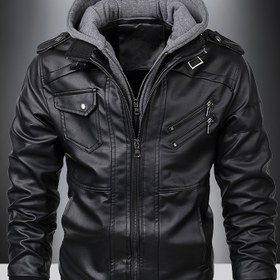 Resim Erkekler için Rahat Kapüşonlu Tam Fermuarlı Kışlık Ceket - Bol Kesim Sıcak Tutan Mont, Fermuarlı Cepli, Polyester Astarlı, Kahverengi Dış Yüzeyli Sonbahar/Kış Outdoor ve Günlük Giyim 