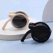 Resim 2 Çift Retro Tarzlı Yuvarlak Gözlük Çocuklar ve Yetişkinler için - Kolay Katlanabilir PC Çerçeve, Siyah ve Bej, Günlük ve Aktivitelere Uygun, Günlük Gözlük | Yuvarlak Lens Tasarımı | Dayanıklı Gözlük 