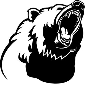 Resim habune Kükreyen Ayı Sticker 10 X 10 Cm 