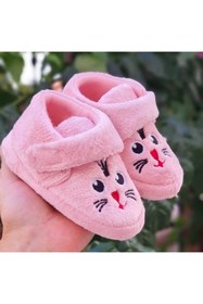 Resim Pandalina Kız Çocuk Panduf Cırtcırtlı Panduf Kaydırmaz Taban Anaokulu Kreş Ev Ayakkabısı 