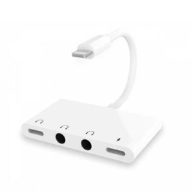 Resim Polhammobile Polham Apple Lightning Iphone Ve Ipad Için 4in1 2x Lightning Ve 2x 3.5mm Kulaklık Çoğaltıcı Adaptör 