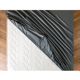 Resim Madame Coco Ciel Tek Kişilik %100 Pamuk Lastikli Saten Çarşaf - Koyu Gri 8684427179451 Gri 