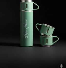 Resim OMZ PASLANMAZ ÇELİK TERMOS 500 ML 3 BARDAKLI SET 0,50 L İçecek Paslanmaz Çelik Gri 12 saat Kamp Isı Yalı 