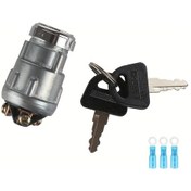 Resim Oldfriend Gümüş 3 Pozisyonlu Kontak Anahtarı 2 Anahtarlı Araç Motor Traktör Forklift 