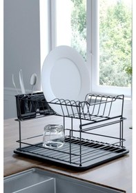 Resim Geseus Home İki Katlı Modüler Tabaklık Bulaşıklık Mat Siyah Kb10s Siyah 