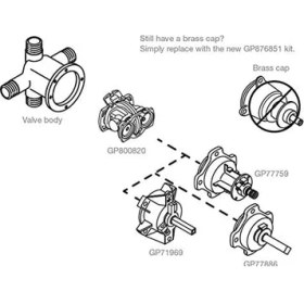 Resim Kohler Part Gp876851 Rite-temp Mikser Ve Basınç Dengeleyici Ünite Kiti, Tek, Siyah 