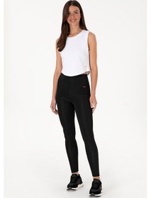 Resim U.S. Polo Assn. Kadın Siyah Yüksek Bel Spor Tayt 50312978-VR046 