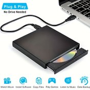 Resim SMALLCAR USB 2.0 İnce Taşınabilir Harici CD/DVD Sürücü - Tak & Çalıştır, Kurulum Gerektirmeyen CD-RW/DVD-RW Yazıcı Oynatıcı, Dizüstü Bilgisayar ve Masaüstü için, Veri Yedekleme, Kompakt Tasarım, Yüksek Hız Performansı 