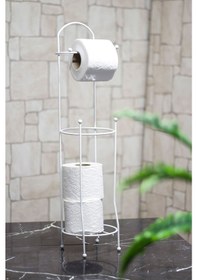 Resim Ferforje Wc Tuvalet Kağıtlık Beyaz 