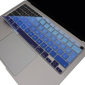 Resim Lacivert Mavi Macbook Air M1 Klavye Kılıfı Türkçe Q Baskı A2179 A2337 Ile Uyumlu Ombre McStorey