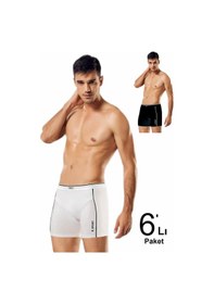 Resim 6'lı Paket Modal Erkek Boxer Siyah Beyaz KARIŞIK RENK 