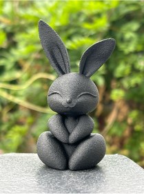 Resim Modern Tavşan Heykeli Hediyelik Masaüstü Natural Malzeme Dekoru 14cm 