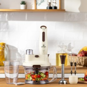 Resim Emsan Nostalji Mutfak Robotu 1000 W 1,5 lt Kapasite Çok Fonksiyonlu Krem Renkli 