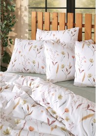 Resim Eflora Lastikli Çarşaflı Çift Kişilik Nevresim Takımı Çicek Desen 