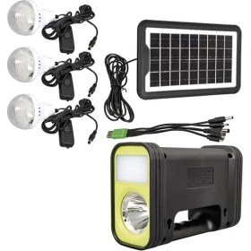 Resim Zibox Powermaster GD-12 Solar Panelli 3 Ampullü Solar Işıldak Fener 