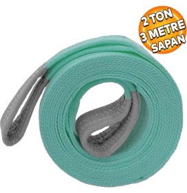 Resim Badem10 Sapan Polyester Spanzet 2 Ton 3 Metre Turkuaz Sağlam Yük Kaldırma Taşıma Indirme Halat 