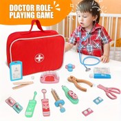 Resim 25 adet/15 adet/8 adet Çocuk Doktor Oyuncak Seti, Çocuklar için Rol Oyunu Ev Oyuncak Seti, Ahşap Doktor Taklit Oyuncak, Çocukların Etkileşimli Doktor Taklit Oyuncak Seti 