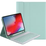 Resim YT102B Bluetooth Klavye Kılıfı Için iPad 10.2 (2020) & (2019) / Air 3 10.5 Inç / Pro 10.5 Inç Açık Yeşil (Yurt Dışından) 