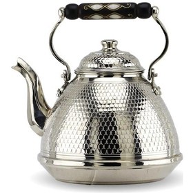 Resim Tekli Petekli Nikel Kaplama Ihlamur Bakır Çaydanlık 3 Lt Bakır 