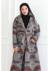 Resim Winter Desen Oduncu Kuşaklı Kap / Bordo - F0505 Bordo 