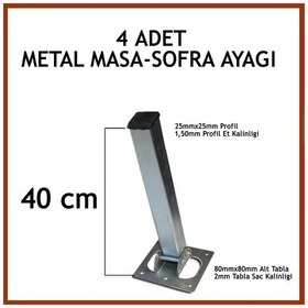 Resim Otobirotoaksesuar Masa Ayağı 4Lü Katlanır Metal Yer Sofrası Ayağı 40 Cm 