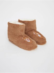 Resim LC Waikiki LCW STEPS Nakışlı Pelüş Kız Çocuk Ev Botu Panduf (W5) 