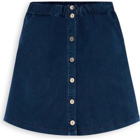 Resim Kız Çocuk Midi Boy Denim Etek 