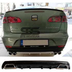 Resim Seat Cordoba Difüzör Arka Tampon Eki 2 Egzoz Çıkışlı Siyah Lüx Tip 