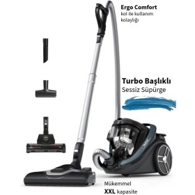 Resim Tefal 900W Turbo Başlıklı Sessiz Silence Force Cyclonic Effitech Animal Toz Torbasız Elektrikli Süpürge 900W 