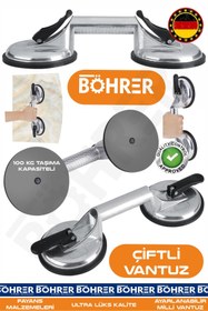 Resim BÖHRER Ağır Hizmet Tipi Alüminyum Alaşımlı Vakumlu Vantuz , Profesyonel Çift Plakalı Cam Kaldırıc Fayans Tu 