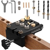 Resim VipDeluXe 6/8/10/15 mm delme şablonu, kendinden merkezli 3'ü 1 arada dübel seti, ahşap işleme için 