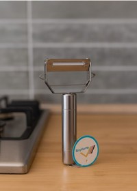 Resim Ergonomik Paslanmaz Çelik Meyve Ve Sebze Soyacağı Metalik 