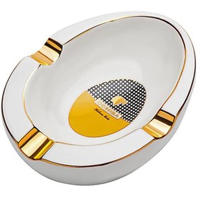 Resim COHİBA Porselen Puro Küllüğü Beyaz/gold 3lü 