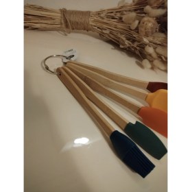 Resim Mini Silikon Spatula ve Fırça Seti, 5 Parça, 20 cm Karışık Renkli, Bambu Saplı Mini Silikon Spatula ve Fırça Seti, 5 Parça, 20 cm Karışık Renkli, Bambu Saplı 