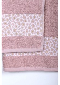 Resim 2 Parça Jakarlı Kadın-erkek Banyo Havlu Takımı Leo 90x150 Cm 001 