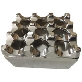 Resim Rotanev Krom Izgaralı Döküm Küllük Kapaklı Kül Tablası Delikli Metal Kare Küllük 