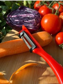 Resim Solingen Pırıltılı Kırmızı Dik Soyacak Paslanmaz Alman Çeliği, Ergonomik Sap, Yüksek Keskinlik-262 Kırmızı 