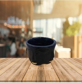 Resim Çok Yüzlü Skulent Saksı Siyah 