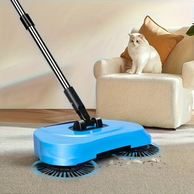 Resim 3’ü 1 Arada Döner Süpürge ve Faraşlı Eller Serbest Temizlik Mopu - Sağlam Paslanmaz Çelik Yapı, İki Renkli (& Siyah) Otomatik Zemin Temizleyici, Sert Ahşap Zeminler, Karo, Vinil, Laminat için Tek Tuş ile Kullanım Kolaylığı sağlayan Tutma Askılı Şık Tasarım - Mutfak, Banyo, Salon, Yatak Odası İçin Ideal Alan Kazandırıcı Pratik Ve Her Duruma Uygun Etkili Paspas, Yer Süpürgesi,Moplu Süpürge,Süpürge ile Zemin Temizleme,Zemin Süpürgeleri 