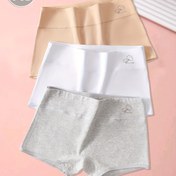 Resim 3 Parça Rahat Spor Kadın Boxer Pantolonu, Orta Bel Nefes Alabilen Ev İçin Konforlu Kadın Külot 