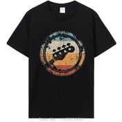 Resim Snapbuy Vintage Bas Gitar T-shirt - Basçı Ve Oyuncu İçin Streetwear Pamuk Yazlık Tişörtaltınerkek Altın 