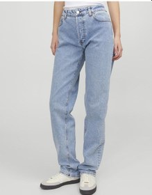 Resim Jack & Jones Jjxx Yüksek Bel Bol Paça Straight Kadın Denim Pantolon 12229033 Mavi 