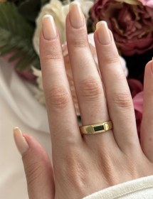 Resim Yeşil Taşlı Retro Yüzük 