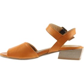 Resim Bueno Shoes Turuncu Deri Kadın Topuklu Sandalet 